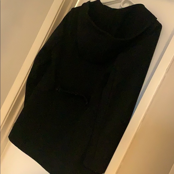 Black Wool Coat - large - Picture 2 of 4